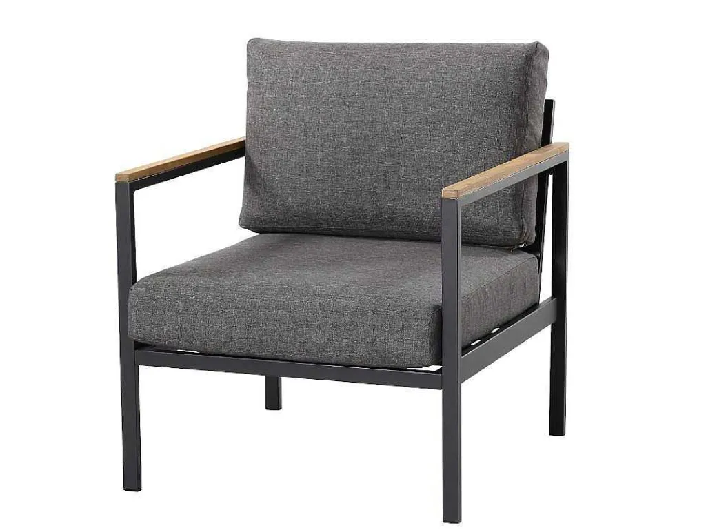 Tuinset Van Aluminium: Een Tweezitsbank, Twee Fauteuils En Een Salontafel Van Vairao Van-MYLIA New