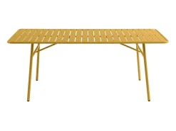 Tuintafel D160 Cm Van Metaal - Mosterdgeel - Mirmande Van-MYLIA New