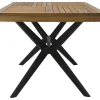 Tuintafel Van Acaciahout En Zwart Metaal Tobaga - L. 180 Cm-MYLIA Online