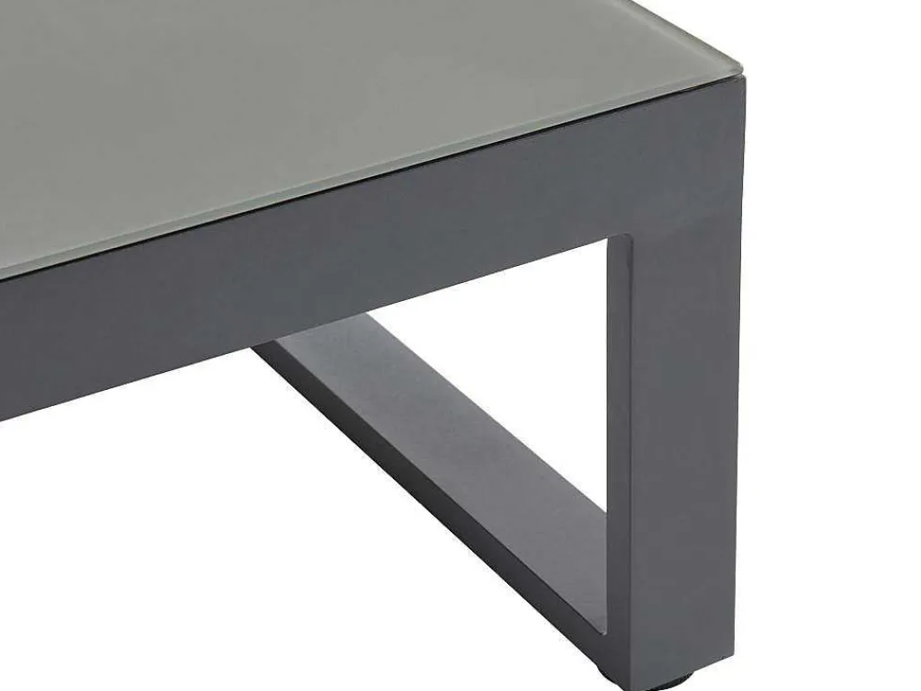 Tuinzithoek Van Aluminium: Salontafel En Hoekbank Met Afneembare Hoek 6 Personen - Antraciet - Palaos Ii-MYLIA Hot