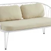Tuinzithoek Van Metaal: 1 Tweezitsbank, 2 Fauteuils En 1 Salontafel - Wit - Arlesan-MYLIA Discount