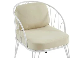 Tuinzithoek Van Metaal: 1 Tweezitsbank, 2 Fauteuils En 1 Salontafel - Wit - Arlesan-MYLIA Discount