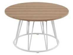 Tuinzithoek Van Metaal: 1 Tweezitsbank, 2 Fauteuils En 1 Salontafel - Wit - Arlesan-MYLIA Discount