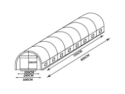 Tunnelkas Met Stalen Structuur Ipomea 24M - L800 X B300 X H200 Cm-EXPERTLAND Hot