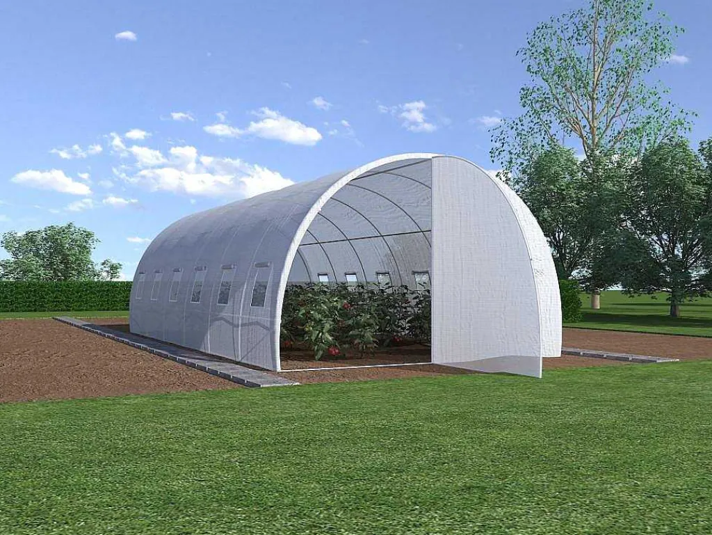Tunnelkas Met Structuur Van Gegalvaniseerd Staal En Deur 18 M - L600 X B300 X H200 Cm - Alocasia-EXPERTLAND Online