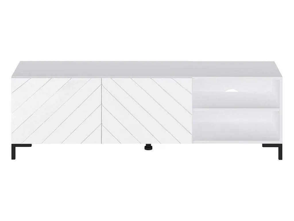 Tv-Meubel Met 2 Deuren En 2 Nissen - Glanzend Wit - Mirioza-Vente-unique Best