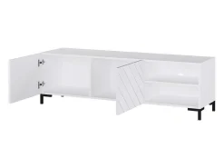 Tv-Meubel Met 2 Deuren En 2 Nissen - Glanzend Wit - Mirioza-Vente-unique Best