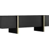 Tv-Meubel Met 4 Deuren Van Mdf - Zwart En Goud - Luvonia-Vente-unique Sale