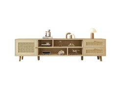 Tv-Meubel Van 160 Cm - 1 Deur, 2 Laden En 4 Vakken - Naturel-ModernLuxe Discount