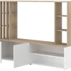 Tv-Wand Met Opbergruimte - Naturel En Wit - Gorbella-Vente-unique New