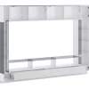 Tv-Wand Met Opbergruimte En Ledverlichting Van Gerookt Gehard Glas - Wit Gelakt - Briano-Vente-unique Discount