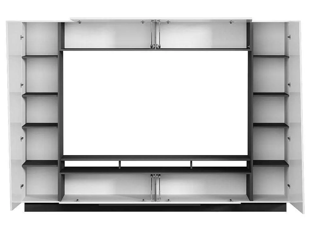 Tv-Wandmeubel Chace Met Opbergruimte - Witgelakt Mdf-Vente-unique