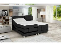 Tweepersoons Boxspring Met Elektrische Bedbodem + Matras En Dekmatras Castel Van - 2X80X200 Cm - Antraciet-Palacio Online