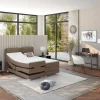 Tweepersoons Boxspring Met Elektrische Bedbodem + Matras En Dekmatras Castel - 2X80X200Cm - Beige Stof-Palacio New