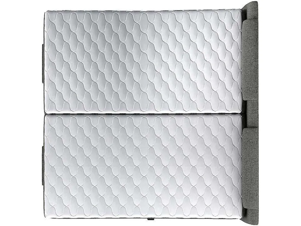 Tweepersoons Boxspring Met Elektrische Bedbodem + Matras En Dekmatras Castel - 2X90X200Cm - Lichtgrijze Stof-Palacio Best