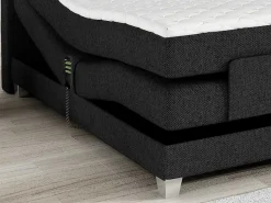 Tweepersoons Boxspring Met Elektrische Bedbodem + Matras En Dekmatras Castel Van - 2X90X200Cm - Antraciet-Palacio Clearance