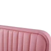Tweepersoonsbed Gestoffeerd In Kunstleer 140X200Cm - In Hoogte Verstelbaar Hoofdbord - Met Lattenbodem - Roze (Zonder Matras)-ModernLuxe Best