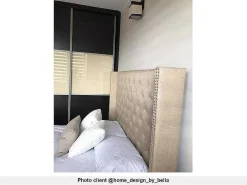 Tweepersoonsbed Massimo Gestoffeerd Met Capitons - 160 X 200 Cm - Beige - Stof-Vente-unique Discount