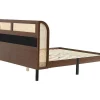 Tweepersoonsbed 160X200Cm - Met Kunstleer En Pvc Rotan Kussens - Met Houten Lattenbodem - Bruin-ModernLuxe Best
