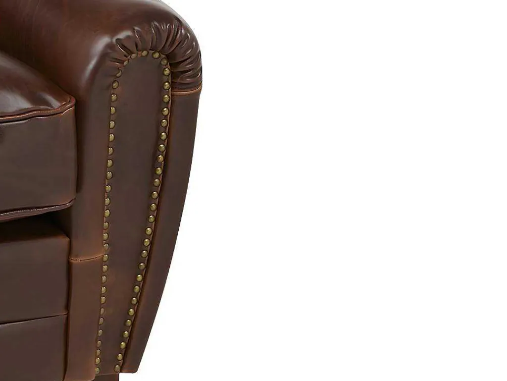 Tweezits Clubbank Van Leer Met Lived-In Aspect Baudoin - Bruin-LINEA SOFA Discount