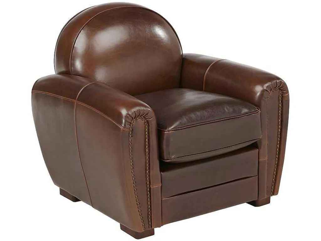 Tweezits Clubbank Van Leer Met Lived-In Aspect Baudoin - Bruin-LINEA SOFA Discount