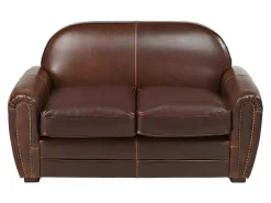 Tweezits Clubbank Van Leer Met Lived-In Aspect Baudoin - Bruin-LINEA SOFA Discount
