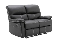 Tweezits Relaxbank Canby - Kunstleer - Zwart-Vente-unique Outlet
