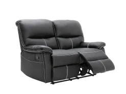 Tweezits Relaxbank Canby - Kunstleer - Zwart-Vente-unique Outlet