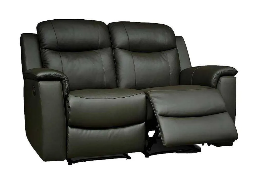 Tweezits Relaxbank Evasion Van Leer - Zwart-Vente-unique
