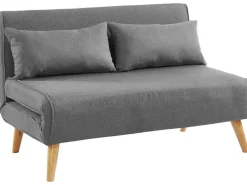 Tweezits Slaapbank Posio Van Stof - Grijs-Vente-unique