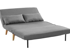 Tweezits Slaapbank Posio Van Stof - Grijs-Vente-unique