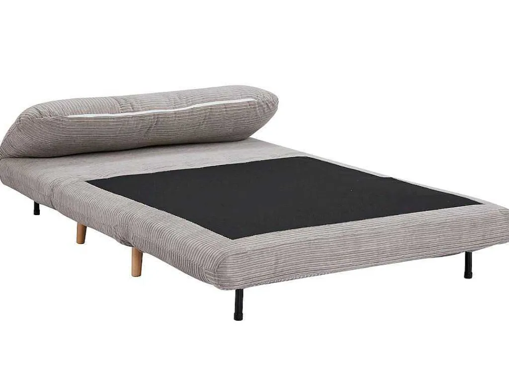 Tweezits Slaapbank Van Fluweel Ribstof Palula - Lichtgrijs-Vente-unique Sale