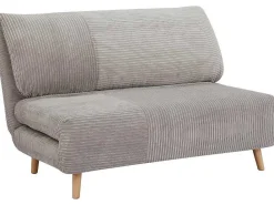 Tweezits Slaapbank Van Fluweel Ribstof Palula - Lichtgrijs-Vente-unique Sale