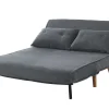 Tweezits Slaapbank Van Stof Valerio - Grijs-Vente-unique New
