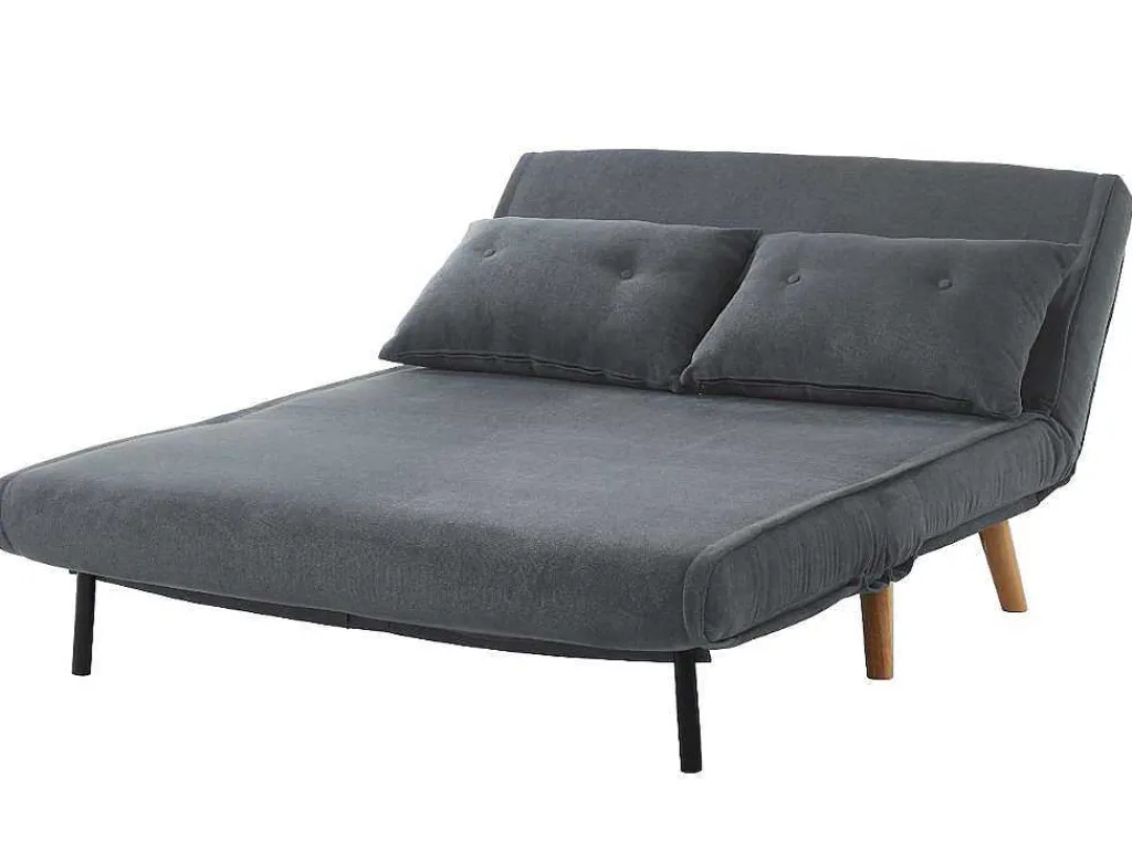 Tweezits Slaapbank Van Stof Valerio - Grijs-Vente-unique New