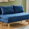 Tweezits Slaapbank Van Stof Valerio - Blauw-Vente-unique Online