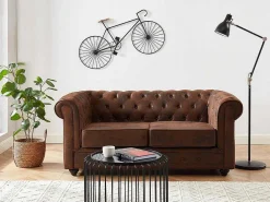 Tweezitsbank Chesterfield Van Microvezel Met Vintage Look-Vente-unique Outlet