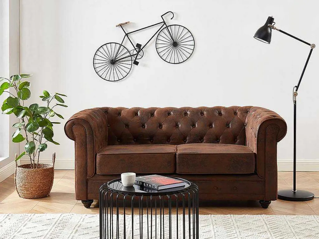 Tweezitsbank Chesterfield Van Microvezel Met Vintage Look-Vente-unique Outlet
