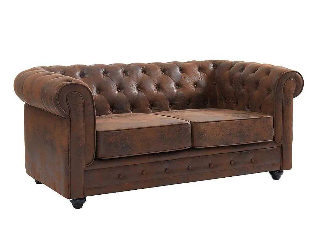 Tweezitsbank Chesterfield Van Microvezel Met Vintage Look-Vente-unique Outlet