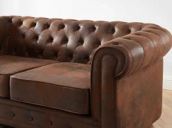 Tweezitsbank Chesterfield Van Microvezel Met Vintage Look-Vente-unique Outlet