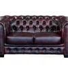 Tweezitsbank Chesterfield Brenton 100% Buffelleer - Cherry-LINEA SOFA Best