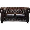 Tweezitsbank Chesterfield Brenton 100% Buffelleer - Bruin Tinten-LINEA SOFA Best