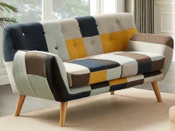 Tweezitsbank In Patchworkstof Serti Ii-Vente-unique Clearance