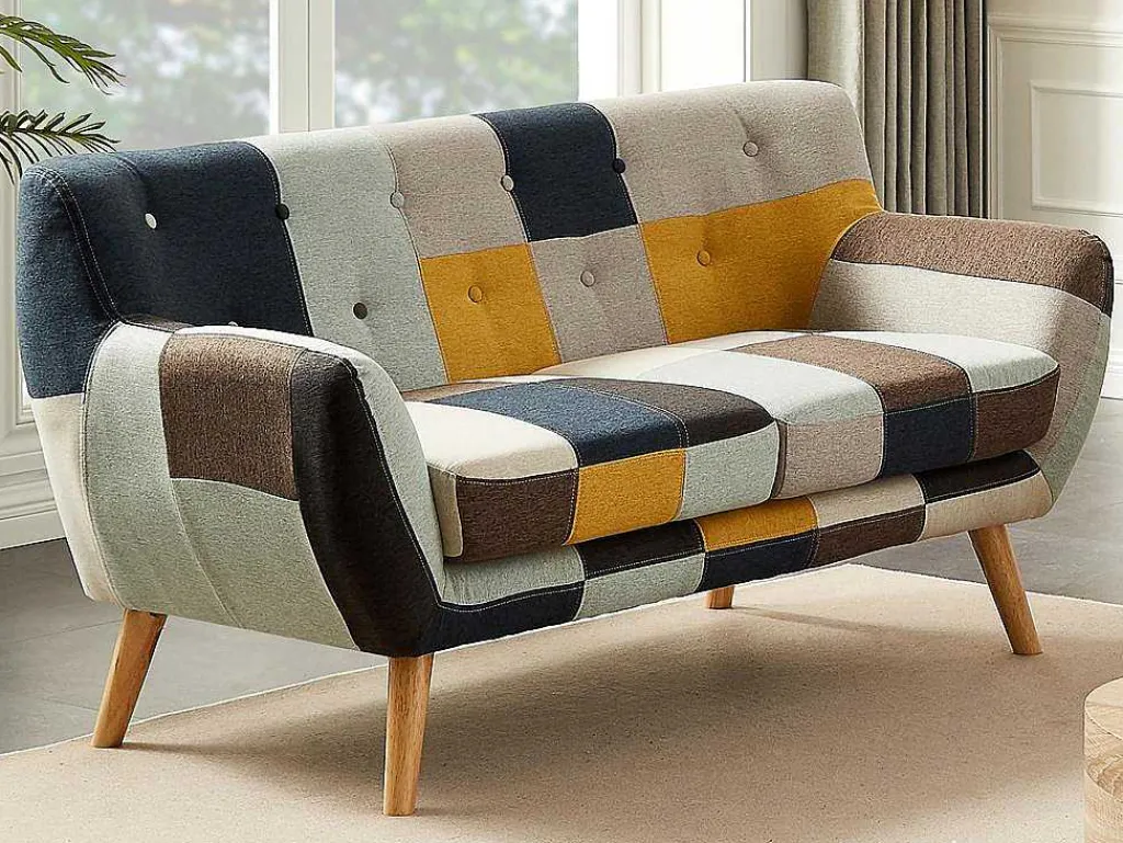 Tweezitsbank In Patchworkstof Serti Ii-Vente-unique Clearance