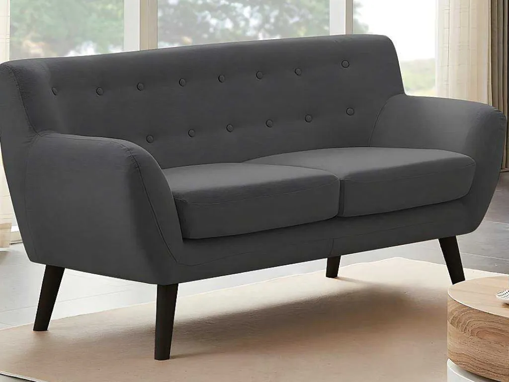 Tweezitsbank Van Antraciete Stof Serti-Vente-unique Clearance