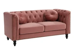 Tweezitsbank Van Fluweel Turner - Oudroze-Vente-unique Sale