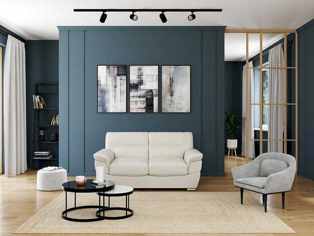 Tweezitsbank Van Leer Thibault - Ivoor-LINEA SOFA Online