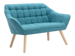 Tweezitsbank Van Stof Caserta - Blauw-Vente-unique