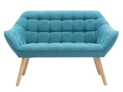 Tweezitsbank Van Stof Caserta - Blauw-Vente-unique
