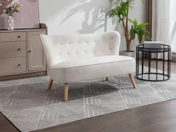 Tweezitsbank Van Witte Bouclestof Locarno-Vente-unique Best